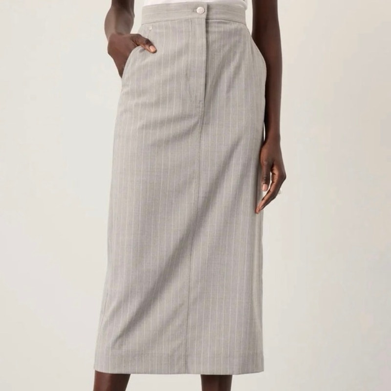 Moschino Jeans Pinstripe Mid Skirt Size 10